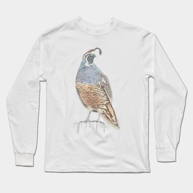 Quail Long Sleeve T-Shirt by EmilieGeant